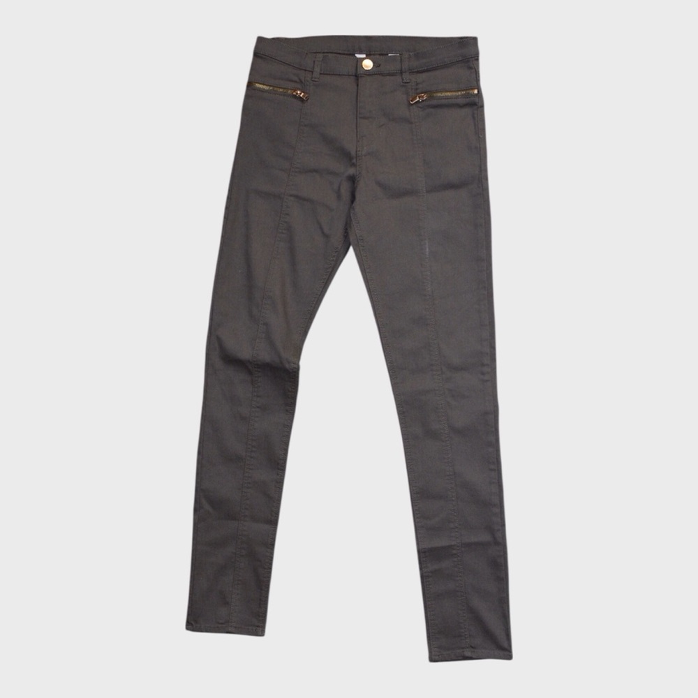 H&M Olive Green‎ Zipper Pocket Mid Rise Stretch Skinny Pants
